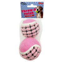 2 Pack Throw and Fetch Pet Tennis Ball Dog Toy