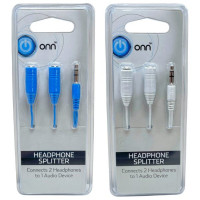 ONN 3.5mm Headphone Splitter in Assorted Colors
