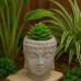 Decorative Buddha Head Statue Planter with Fake Plants and Rocks Decorative Buddha Head Statue Planter with Fake Plants and Rocks