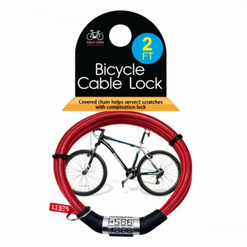 Thin 2 ft. Bicycle Lock with Code in Assorted Colors Thin 2 ft. Bicycle Lock with Code in Assorted Colors