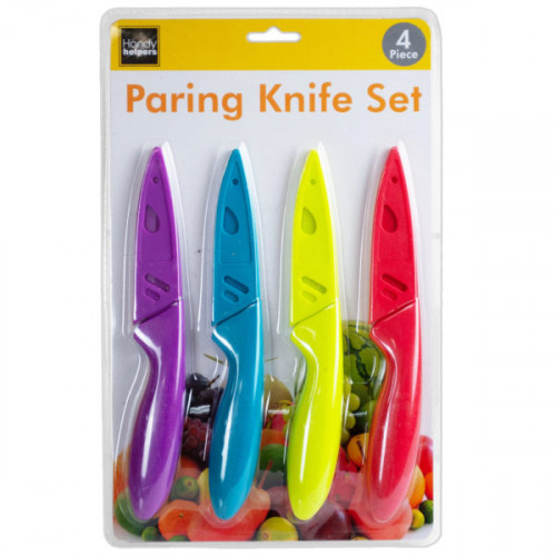 4 Pack Colorful Paring Knife Set with Protective Covers 4 Pack Colorful Paring Knife Set with Protective Covers