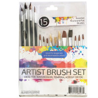 15 Piece Artist's Paint Brush Set