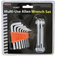 14 Key Multi-Use Folding Allen Wrench with 8 Assorted Hex Keys
