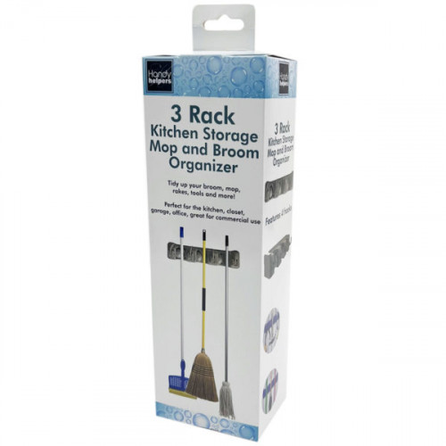 3 Rack Kitchen Storage Mop and Broom Organizer 3 Rack Kitchen Storage Mop and Broom Organizer