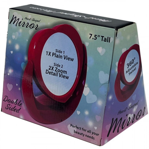Dual Sided Heart Shape Magnified Mirror Dual Sided Heart Shape Magnified Mirror