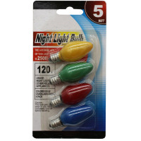 4 Pack 5-Watt 120 Volt Colorful Night Light Bulbs