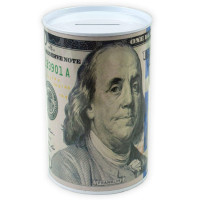 100 Dollar Bill Tin Money Bank