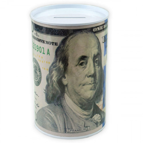 100 Dollar Bill Tin Money Bank