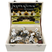 Inspirational Zen Stones Key Chains Countertop Display