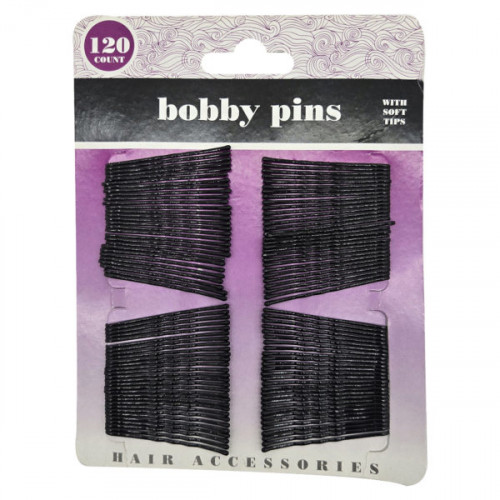 Black Bobby Pins with Soft Tips Black Bobby Pins with Soft Tips