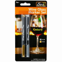 2pc Wine Glass Pen Silver & Gold