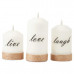 3 Piece Battery Operated Candle Set with Jute Twine 3 Piece Battery Operated Candle Set with Jute Twine