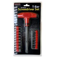 24 Piece T-Bar Screwdriver Set