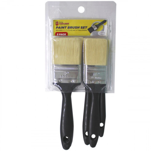 5 Pack Nylon Trim and Paint Brush Set