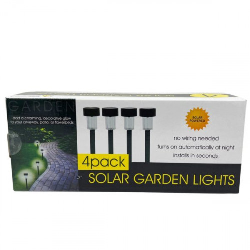 4 Piece Solar Powered Garden Lights Set 4 Piece Solar Powered Garden Lights Set