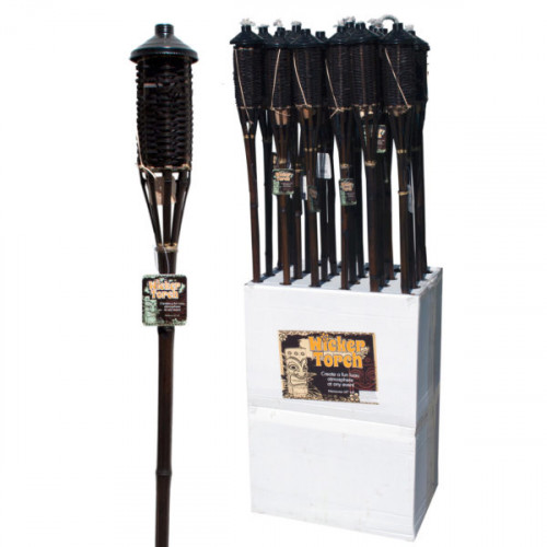 Brown Bamboo Wicker Tiki Torch Floor Display Brown Bamboo Wicker Tiki Torch Floor Display