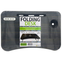Folding Table with Electronics Charging Station and USB Fan Light