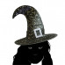 Angled Witch Hat Silver Moon and Stars with Belt Buckle Angled Witch Hat Silver Moon and Stars with Belt Buckle
