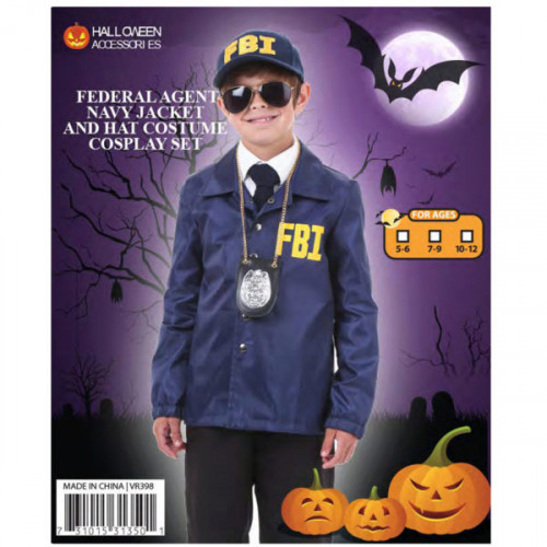 Kid's Federal Agent Navy Jacket and Hat Costume Cosplay Set Kid's Federal Agent Navy Jacket and Hat Costume Cosplay Set