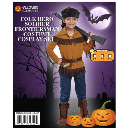 Kid's American Folk Hero Soldier Frontiersman Costume Cosplay Set Kid's American Folk Hero Soldier Frontiersman Costume Cosplay Set