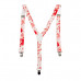 Adjustable Y Back Bloody Print White Suspenders Adjustable Y Back Bloody Print White Suspenders