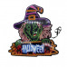 Green Witch with Halloween Sign Core Board Light-Up Hanging Decor Green Witch with Halloween Sign Core Board Light-Up Hanging Decor