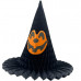 Black Halloween Witch Hat Honeycomb Paper Hanging Decoration with Pumpkin Design Black Halloween Witch Hat Honeycomb Paper Hanging Decoration with Pumpkin Design