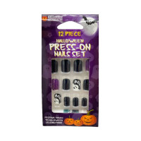 Black and Purple Boo Ghost Press-On Nail Set