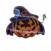 Bat Jack-O'-Lantern Witch with Hat LED Light-Up Hanging Party Decor Bat Jack-O'-Lantern Witch with Hat LED Light-Up Hanging Party Decor