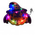 Bat Jack-O'-Lantern Witch with Hat LED Light-Up Hanging Party Decor Bat Jack-O'-Lantern Witch with Hat LED Light-Up Hanging Party Decor