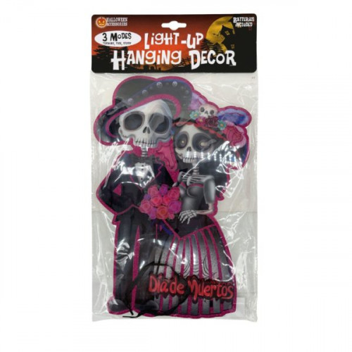 Dia de Muertos Festive Skeleton Couple Hanging Core Board LED Light-Up Decor Dia de Muertos Festive Skeleton Couple Hanging Core Board LED Light-Up Decor