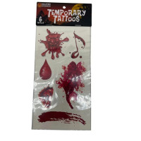 6 Pieces Bloody Horror Temporary Tattoos