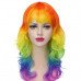 Long Hair Wavy Rainbow Wig with Side Bangs Long Hair Wavy Rainbow Wig with Side Bangs