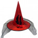 Red Witch Hat with Black Lace and Ribbon Flowers with Feathers Red Witch Hat with Black Lace and Ribbon Flowers with Feathers