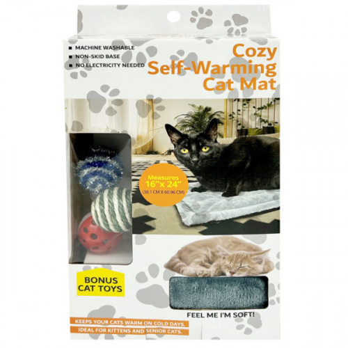 Cozy Self-Warming Cat Mat with Ball Toys Cozy Self-Warming Cat Mat with Ball Toys