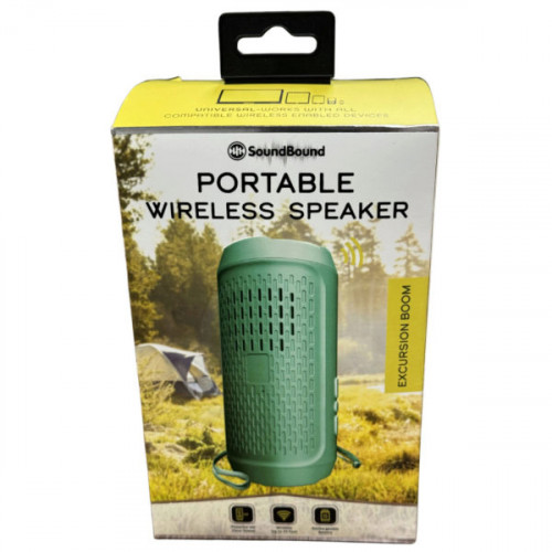 Sound Bound Excursion Boom Bluetooth Speaker in Green Sound Bound Excursion Boom Bluetooth Speaker in Green