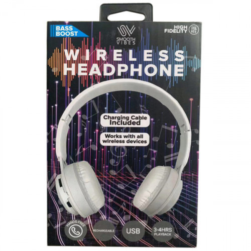 White Wireless Over-Ear Headphone Set
