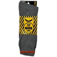 2 Pair Crew Length Work Socks in Size 10-13
