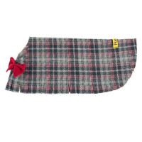 Large Gray Plaid Dog Poncho
