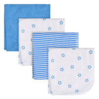 Gerber Childrenswear Love Your Onesies Branded 4 Pack Baby Washcloths in Blue