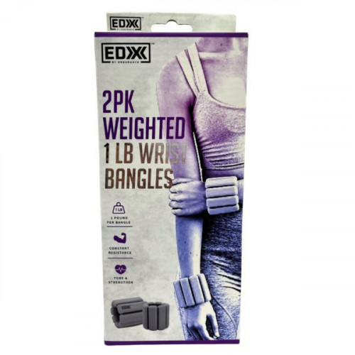 EDX 2 Pack Weighted Wrist Bangles 1 LB Each in Grey EDX 2 Pack Weighted Wrist Bangles 1 LB Each in Grey