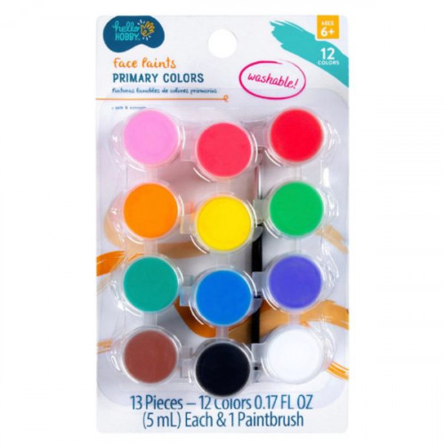 Hello Hobby Washable 12 Color Face & Body Paint Set Hello Hobby Washable 12 Color Face & Body Paint Set