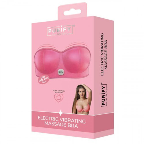 Purify Electric Vibrating Massage Bra On Size Fits All in Pink Purify Electric Vibrating Massage Bra On Size Fits All in Pink