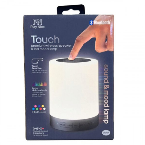Play Nice Multi-Color Touch Lamp Blueotooth Speaker in Black Play Nice Multi-Color Touch Lamp Blueotooth Speaker in Black