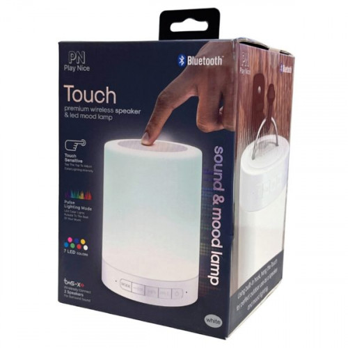 Play Nice Multi-Color Touch Lamp Blueotooth Speaker in White Play Nice Multi-Color Touch Lamp Blueotooth Speaker in White