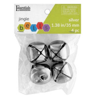 Essentials By Leisure Silver 4 Count 35mm Jingle Bells