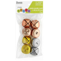 Essentials By Leisure Metallic 8 Count 35mm Jingle Bells