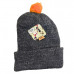 Kids Gray Beanie with Assorted Pom Pom Colors Kids Gray Beanie with Assorted Pom Pom Colors