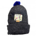 Kids Gray Beanie with Assorted Pom Pom Colors Kids Gray Beanie with Assorted Pom Pom Colors