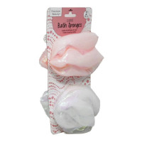 Precision Beauty 2 Pack Luxe Bath Sponges in Coral and White